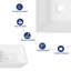 Naples 415mm x 415mm White Vitreous China Basin Square Bathroom Sink
