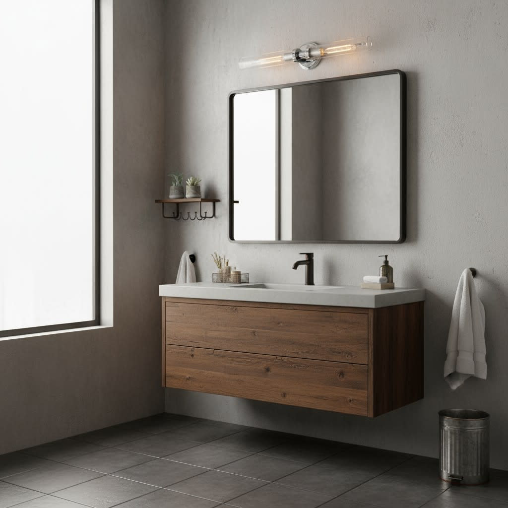 Katya 2 Light Transparent Dimmable Bath Bar, Chrome