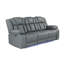 3, inclinable, gris, tissu, style contemporain, table rabattable, ports intégrés Power Hub, station de charge sans fil, table