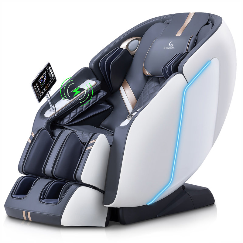 Fauteuil de massage 4D Zero Gravity SL, Similicuir blanc
