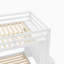 Lit superposé convertible en bois avec lit inférieur amovible, bureau, tablettes et garde-robe