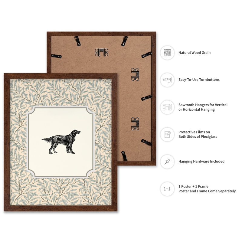 Setter irlandais, Poster, 24"H x 32"W, Brown Framed