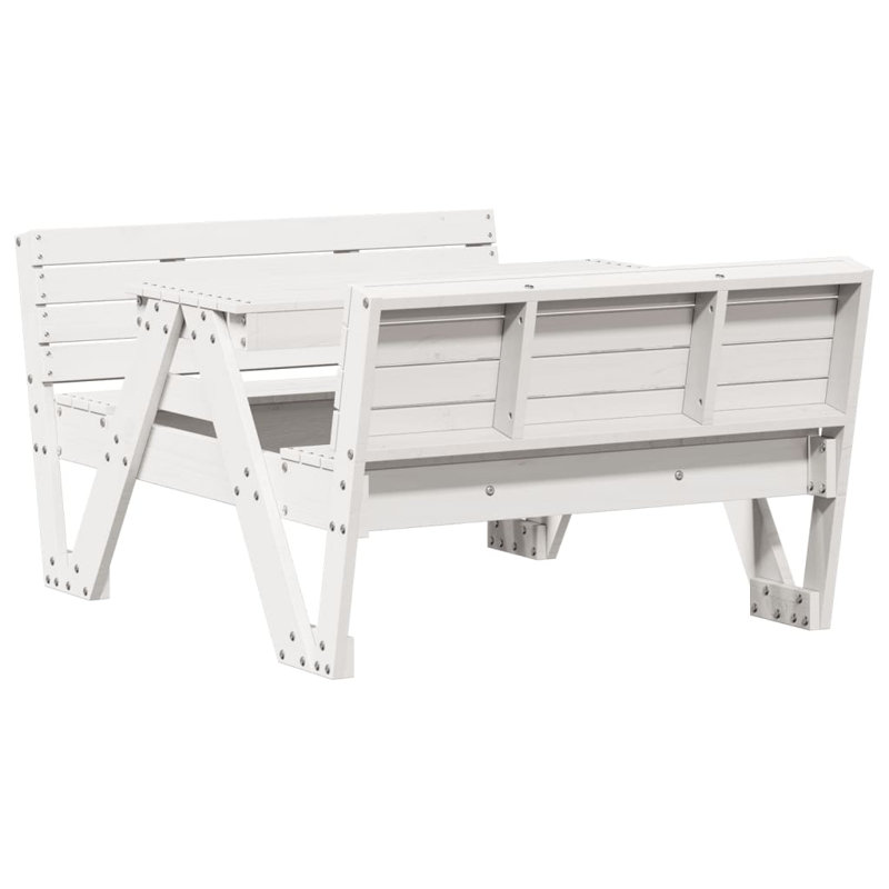 Hillwood Rectangular Outdoor Picnic Table , 88cm cm W 122cm cm D, White