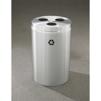 RecyclePro Steel Open Recycling Bin - 33 Gallons
