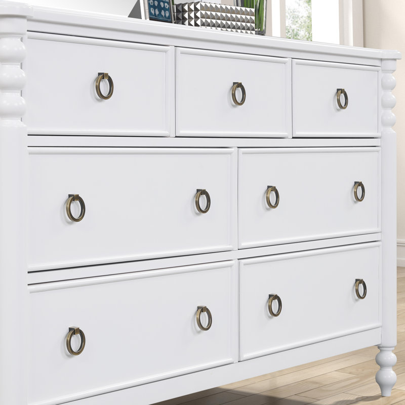 Commode 7 tiroirs Roundhill Furniture, finition blanche