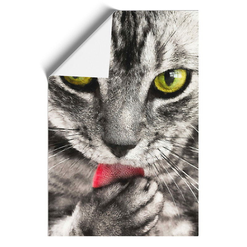 Portrait of a Cat Painting - Frameless Print, 59cm H x 42cm W x 0.1cm D