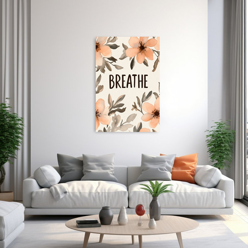 Floral Serenity Minimalist Peaceful Serene Nature Flower Wall Art Print, 152.4cm H x 101.6cm W