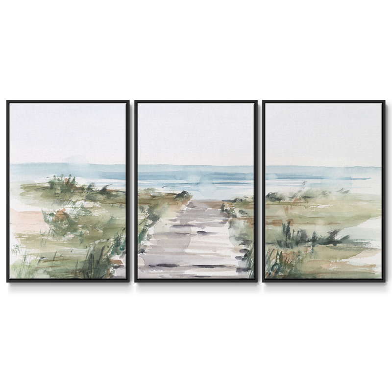 «Ocean Access I», reproduction sur toile 3 pièces, H 24 po x l 48 po x P 2 po, Noir