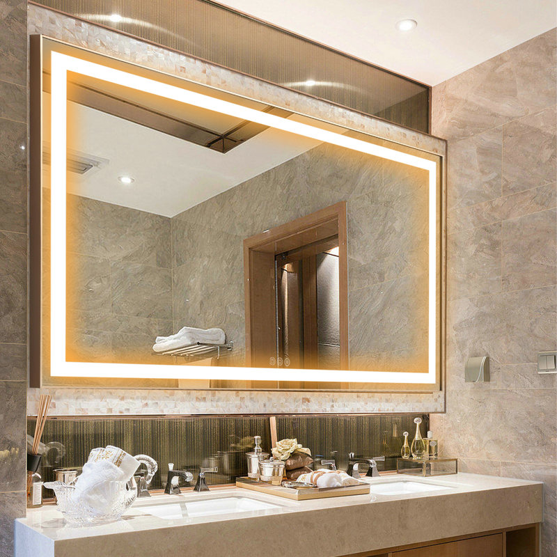 Miroir lumineux à DEL avec désembueur et température de couleur réglable