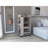 Bar Cart With Glass Door, 2-Side Shelves And Casters-1459266393