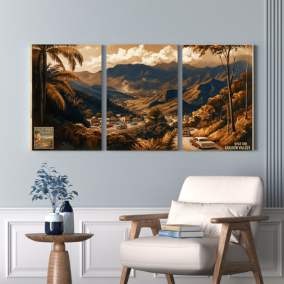 «California Dreaming Vintage Travel», affiche sur toile tendue sur toile, ensemble de 3 impressions pour salon, chambre à coucher, décoration intérieure