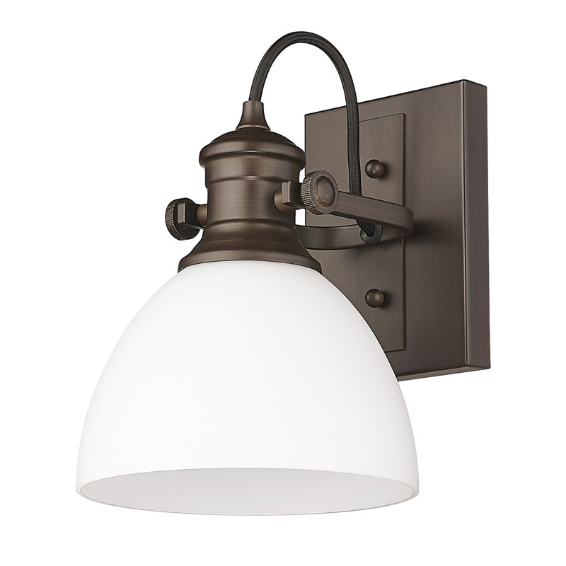Bales Dimmable Vanity Light, Opal Glass, Rubbed Bronze