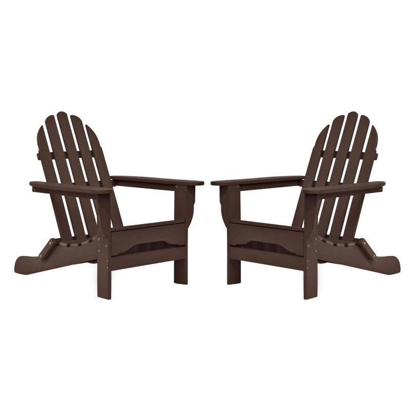 Hartington Poly Lumber Outdoor Adirondack Chair, Chocolate