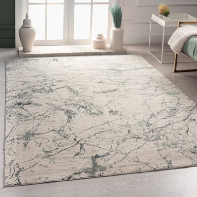 Tapis contemporain neutre en marbre Neutral