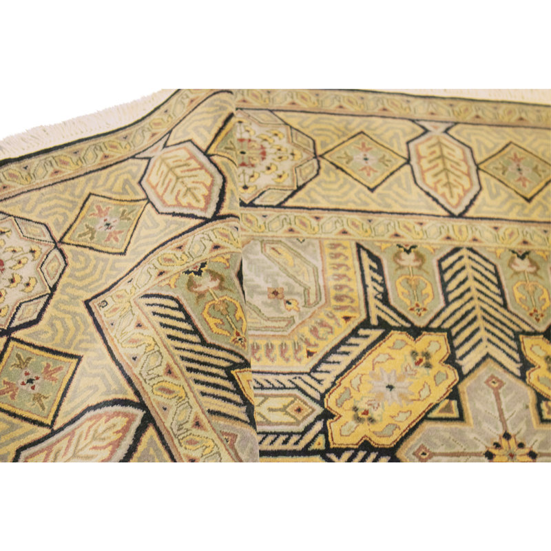 High-Quality Hand-Knotted Black Area Rug