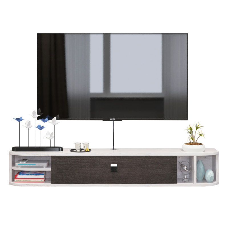 Meuble télé flottant Illiyana, Blanc-gris, 47.24'' W X 9.29'' D X 8.94'' H