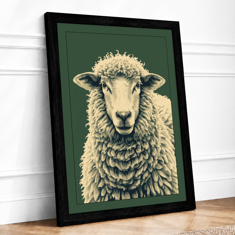 Sheep Study Rustic - Print, A1 - 84.1 x 59.4 cm, Black