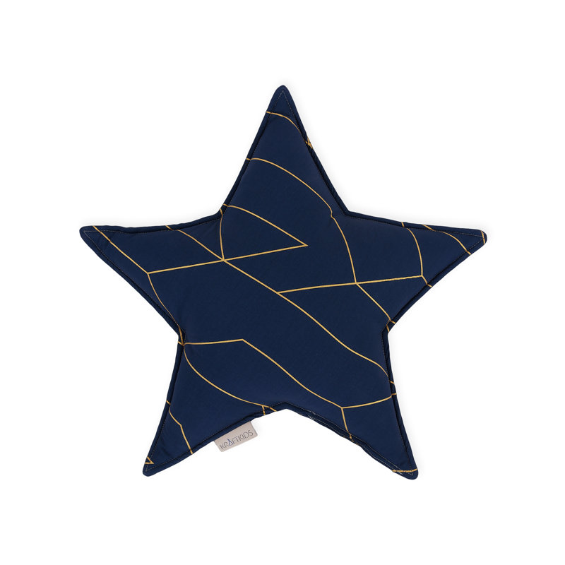 Goldene Linien Geometric Novelty Cushion, Dark blue