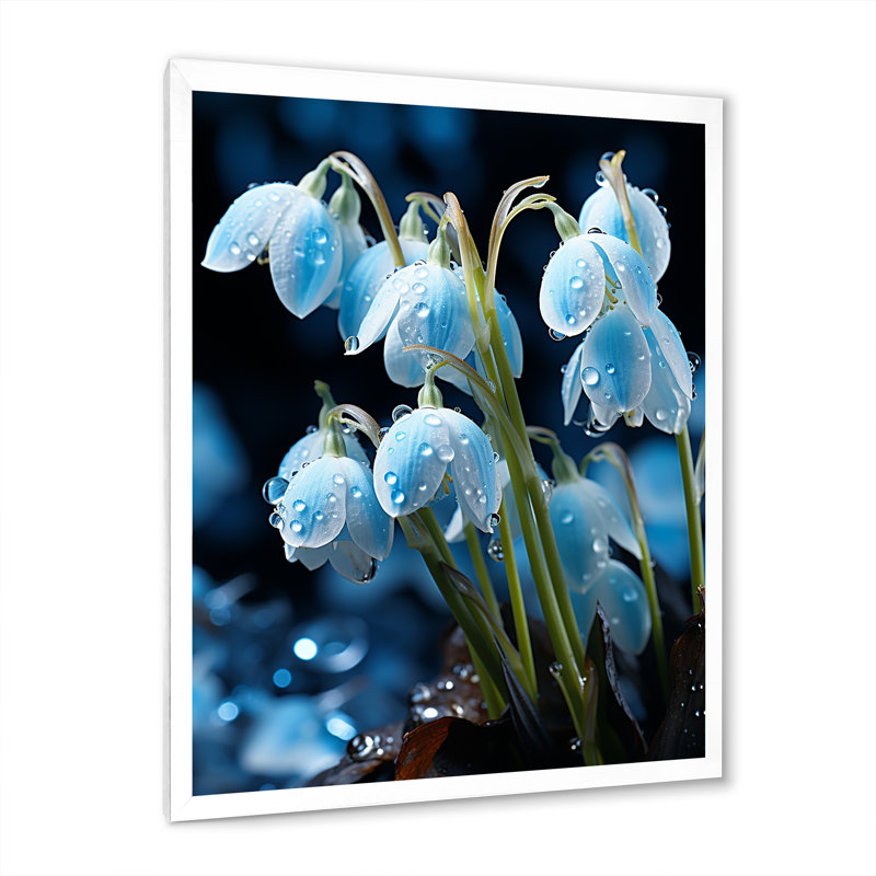 «Winter Snowdrop Flower», reproduction d'art sur toile, Cadre photo blanc, H 20 po x l 12 po x P 1 po