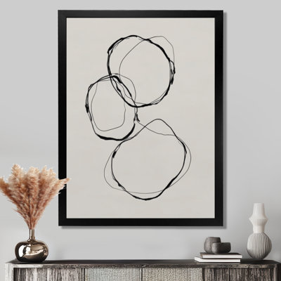 «Abstract Simple Brush Outline Curves», reproduction d'art sur toile, art mural moderne noir