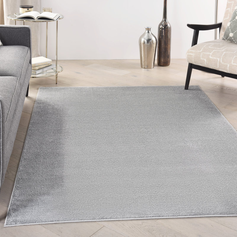 Tapis intérieur / extérieur argent / gris Nourison Essentials, Rectangle de 5 pi x 8 pi
