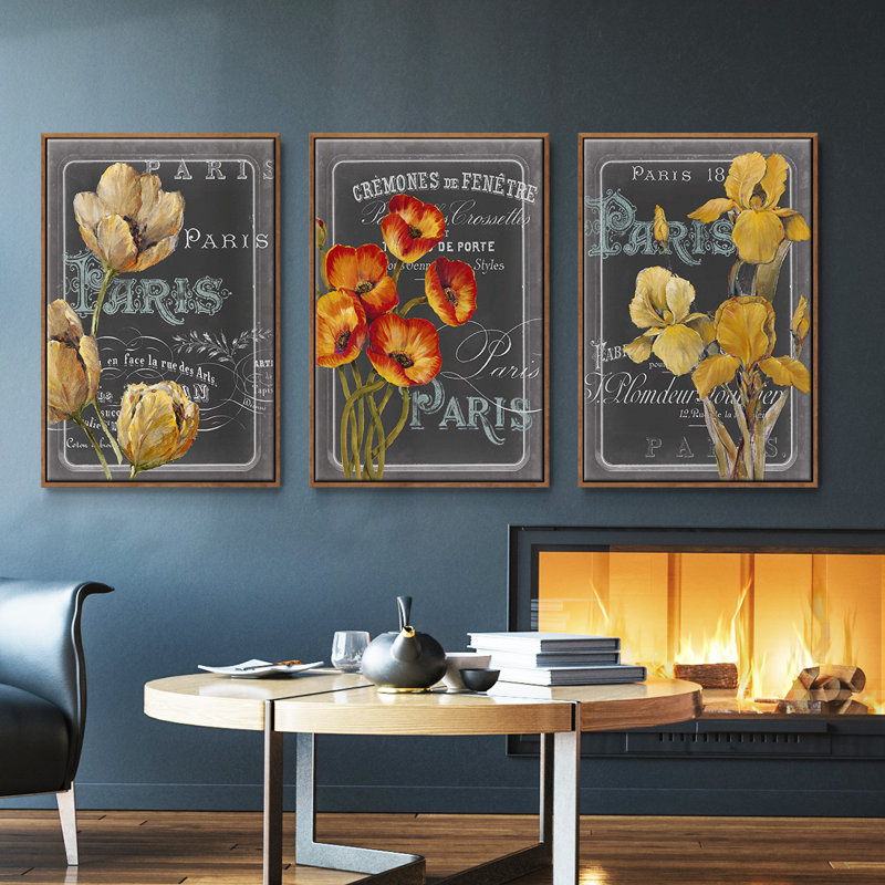 Tableau noir 3 pièces Paris II, H 36 po x l 72 po, Noyer
