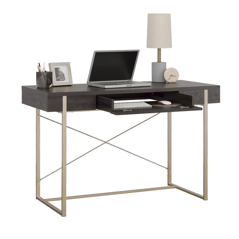 Bureau d'écriture en bois au design élégant, brun foncé