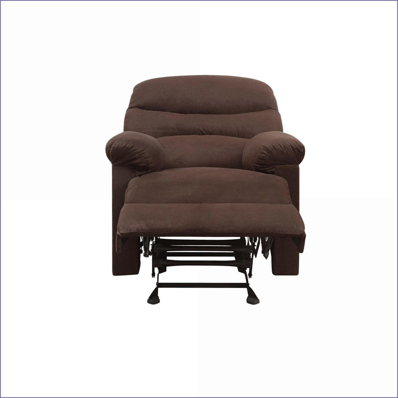 Fauteuil inclinable inclinable moderne inclinable avec accoudoirs coussinés Dossier serré | Chocolat | Tissu + métal