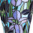 13.5"H Tiffany-Style Floral Vase Stained Glass Hurricane Table Lamp