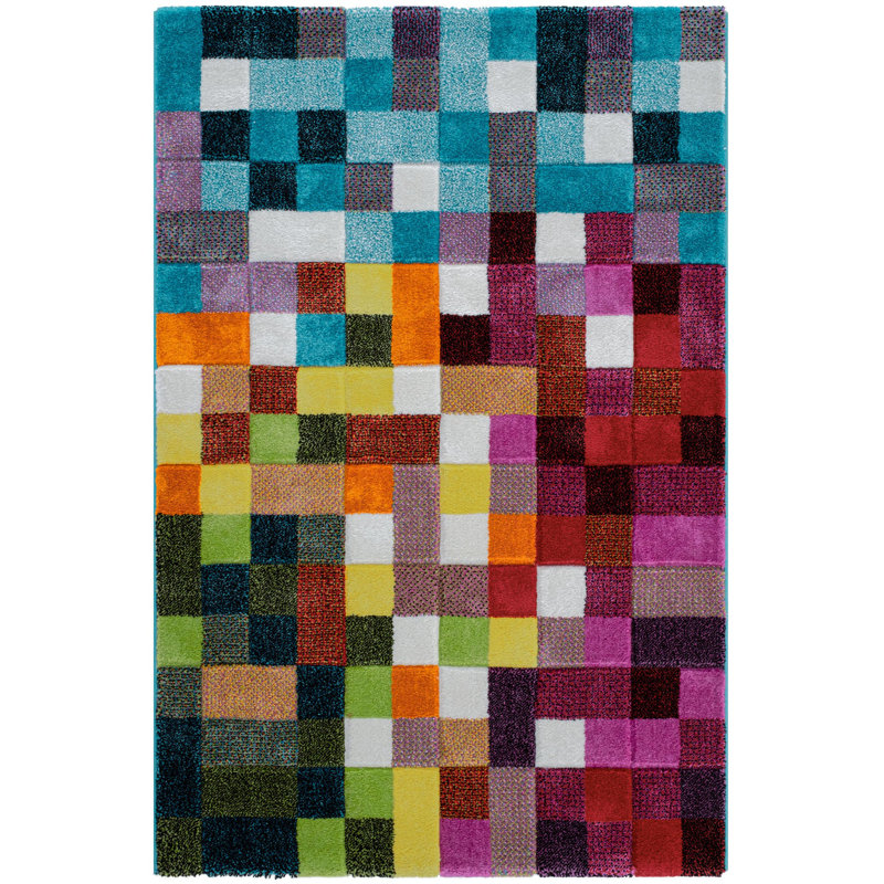 Rhylie Geometric Machine Made 62.99cm X 90.55cm Indoor / Outdoor Area Rug