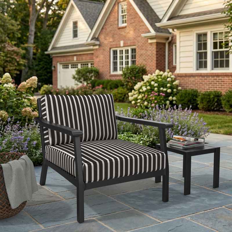 Donnely Sunbrella® Outdoor Deep Seating Louge Chair Cushion, 24" W x 24" D, Sunbrella® Shore Classic