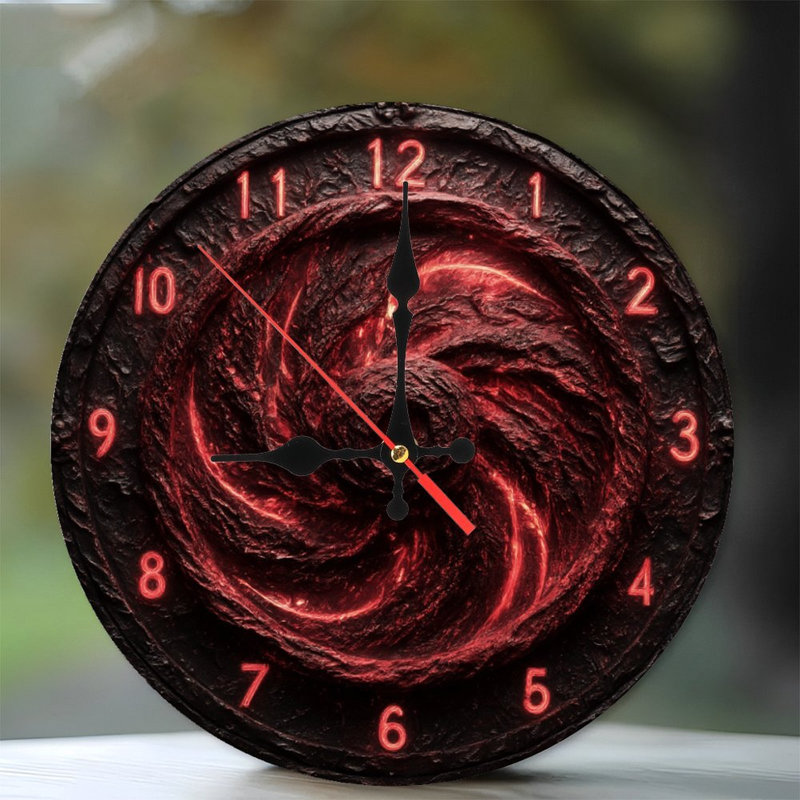 Horloge volcanique à chiffres lumineux