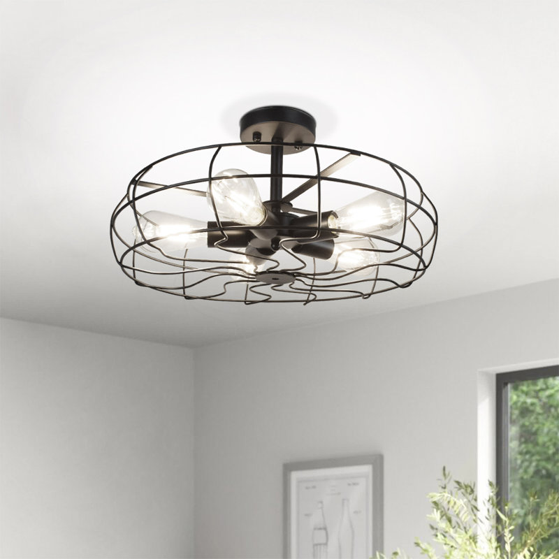 Plafonnier semi-encastré 5 lumières Williston Forge