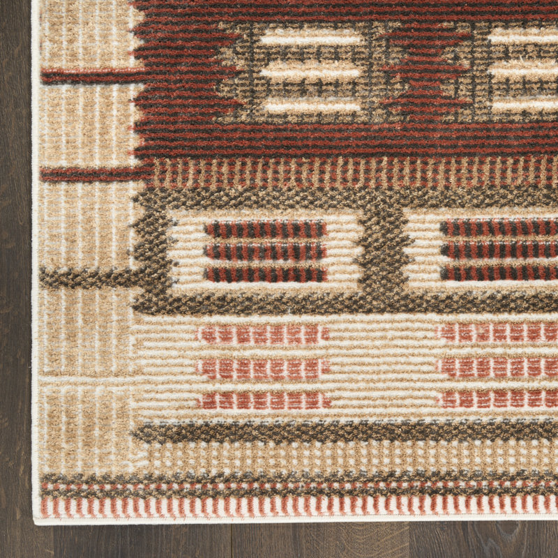 Marilo Rust Modern Indoor Rug, Runner 2' x 6'