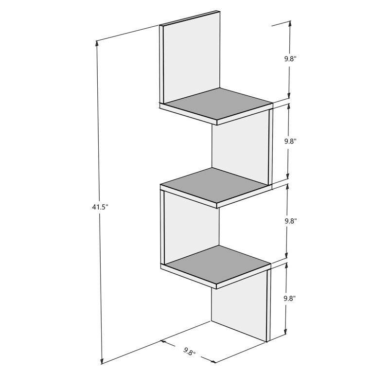 Jabri 3 Piece Accent Shelf, Walnut