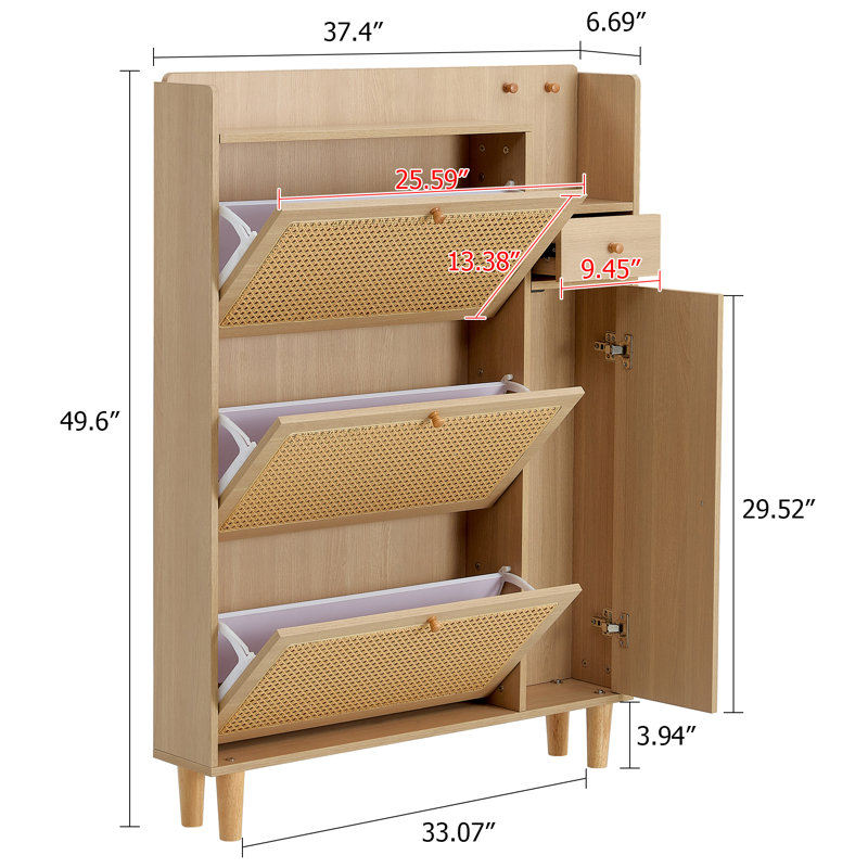 12 Pair Shoe Storage Cabinet