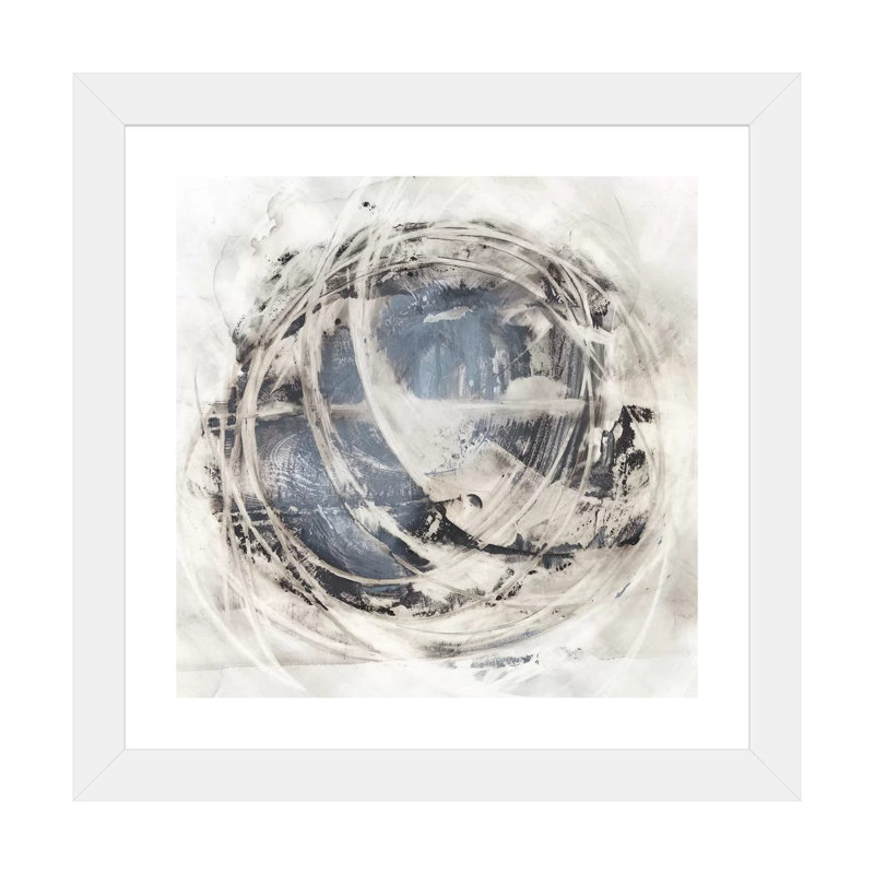 « Orbit rotationnelle II » par Ethan Harper, reproduction d’art, H 16 po x l 16 po x P 1 po, Papier encadré blanc, Blanc