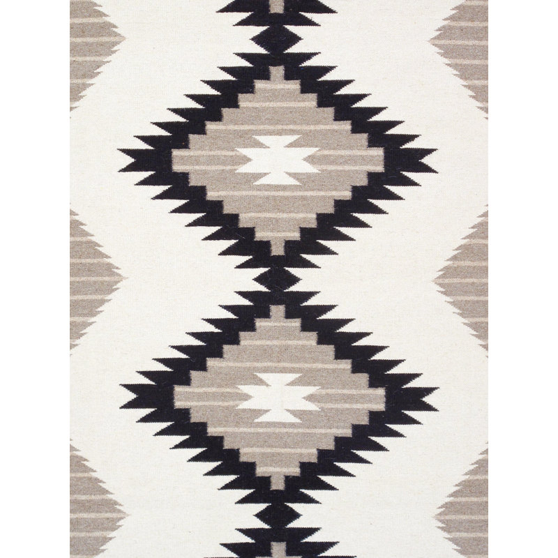 Canvello Tuscany Reversible Wool Ivory Area Rug- 6'1'' X 9'