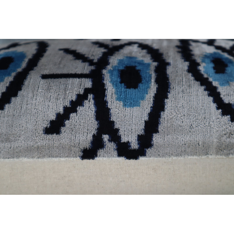 Velvet Rectangular Pillow Cover & Insert, Light Gray Geometric