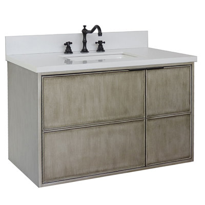 Ensemble de meuble-lavabo mural simple 37 po