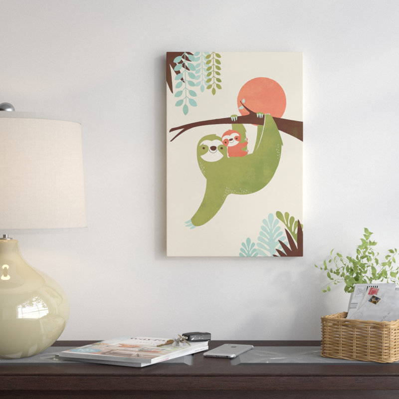 «Mama Sloth», impression sur toile, H 60 po x l 40po x P 1,5 po, Toile tendue, Pas de tapis