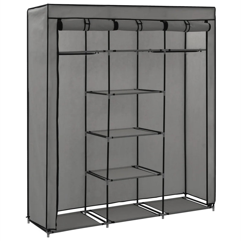 Prickett 381cm Portable Wardrobe, Grey