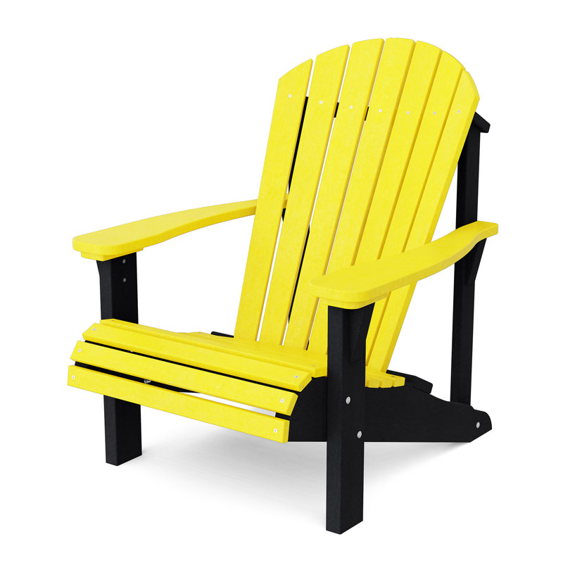 Heritage Outdoor Adirondack Chair, Lemon Yellow/Black