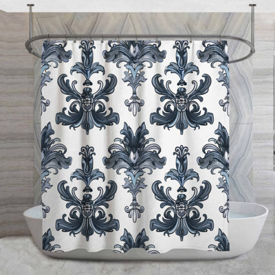 Baroque Ornament Shower Curtain -  Pattern Bathroom Decor Baroque