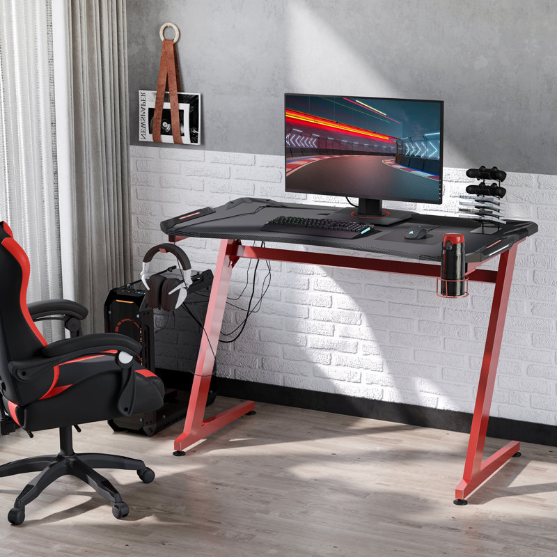 Klara Computer Desk, 96cm H x 122cm W x 66cm D , Red