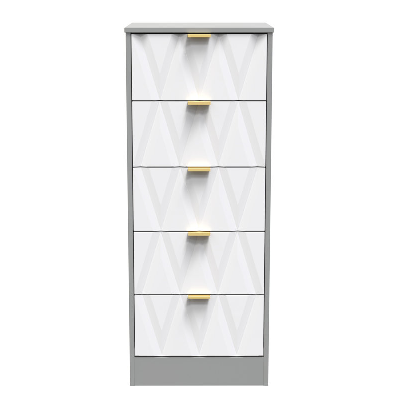 Las Vegas Bedside Table, White Matt/Dusk Grey