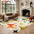 Geometric Starburst Mid Century Modern Pattern Area Rug, Machine Washable Non Slip, Indoor Decor for Living Room Bedroom Entryway Front Door Kitchen Balcony Apartment Cozy Home-129037035