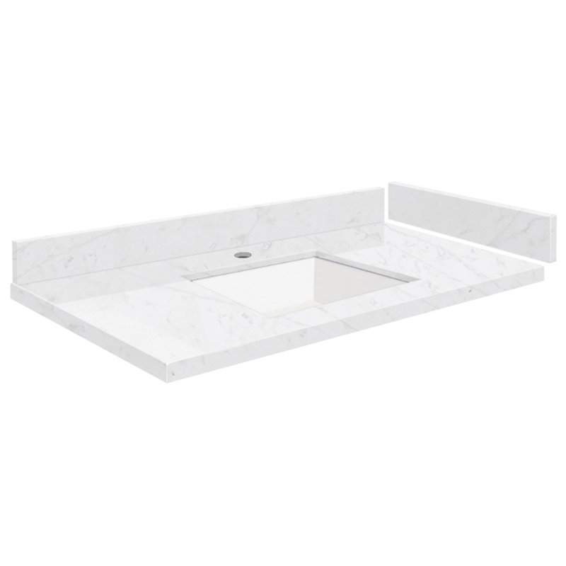 31,5 comptoir de meuble-lavabo simple avec 1 trou de robinet, Statuario