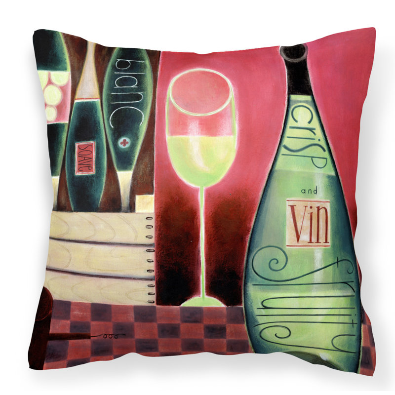  Coussin décoratif 14 "blanc Wine Collection par Cathy Brear, 18 po x 18 po