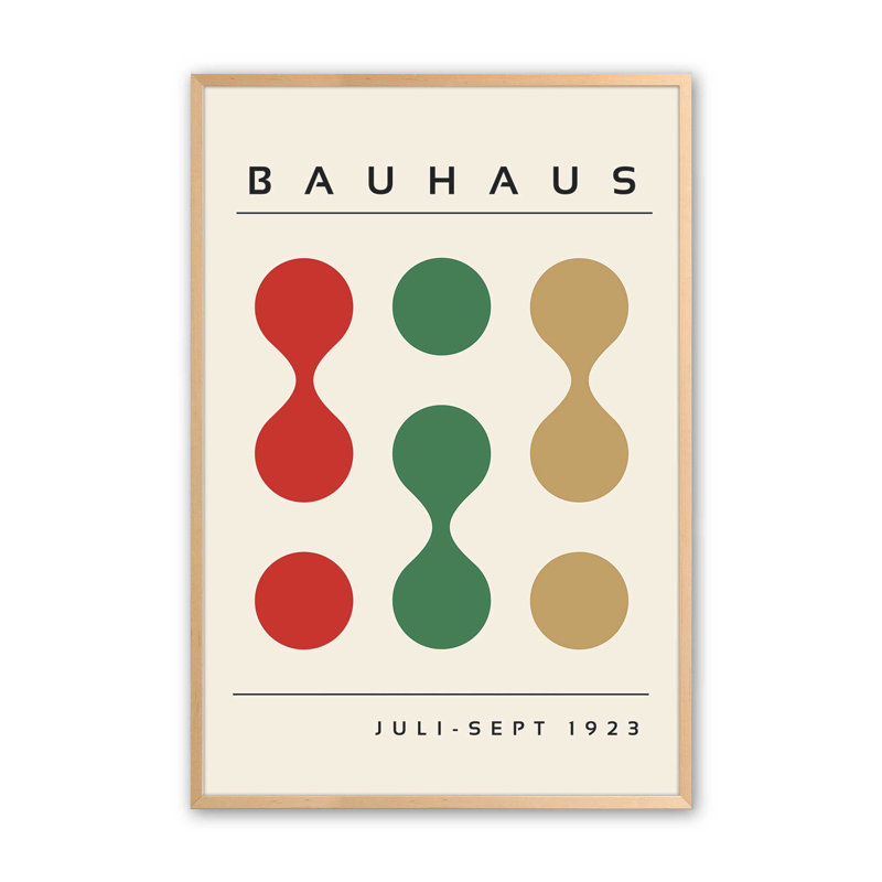 Formes du Bauhaus réinventées, Érable brut encadré, 15" H x 12" W